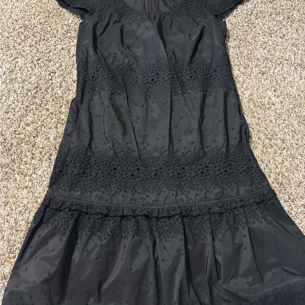 Burberry Black Sleeveless Sundress with Peter Pan Collar